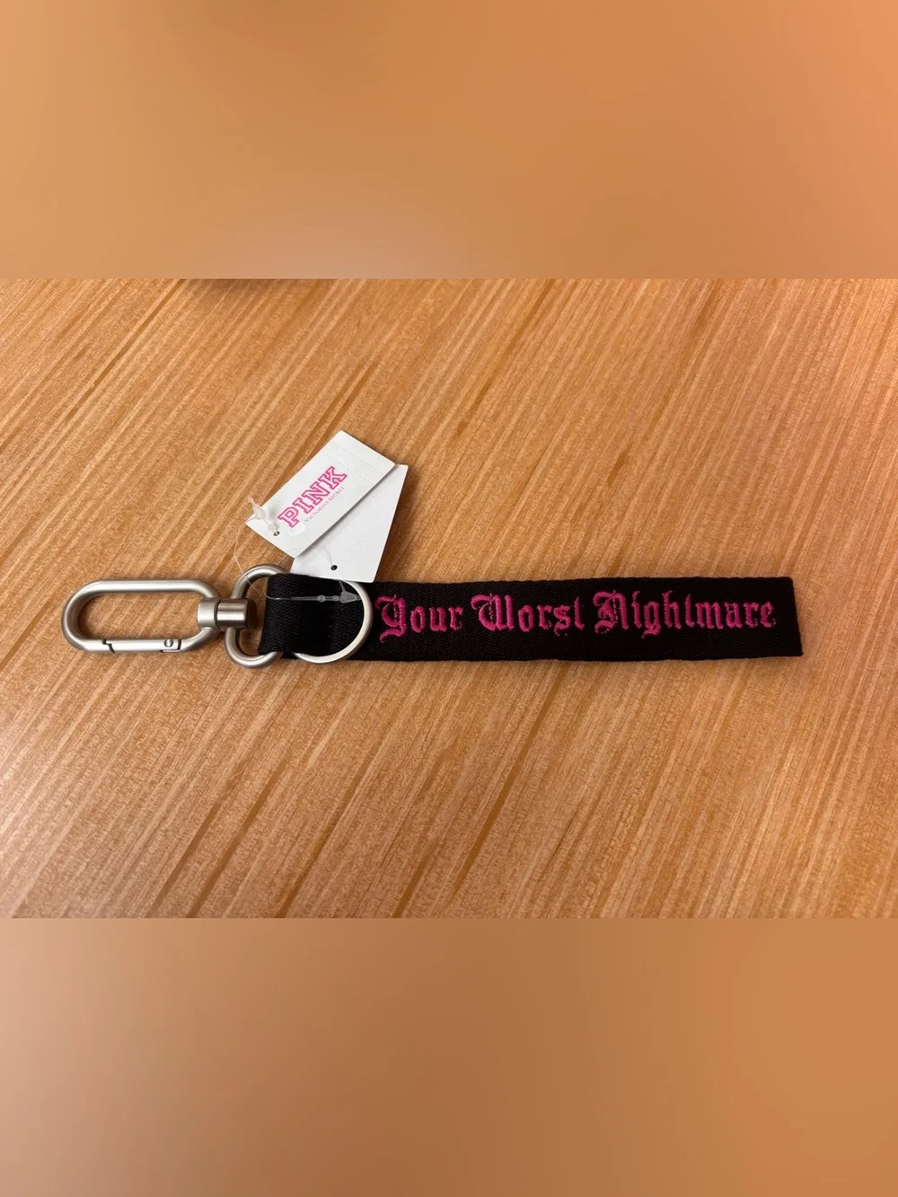 VS PINK Halloween 2026 Worst Nightmare Wristlet Strap Keychain BNWT